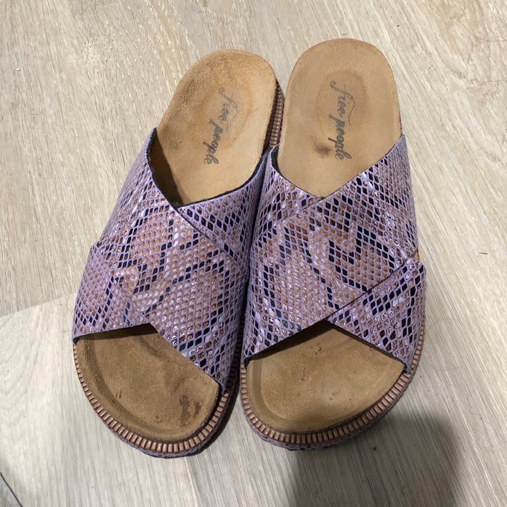 Free People Sidelines Sandals Purple Snake